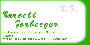 marcell forberger business card